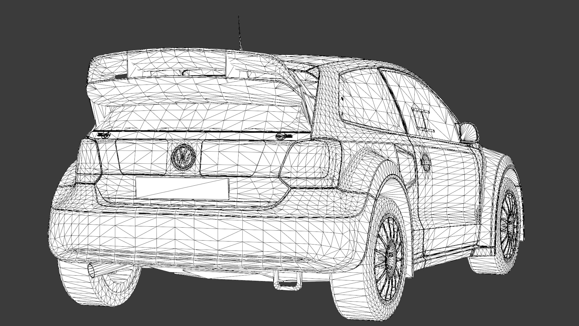 Volkswagen Polo R WRX 3D Model Rallycross Race Car Low-poly 3D model_15