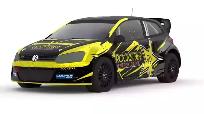 Volkswagen Polo R WRX 3D Model Rallycross Race Car Low-poly 3D model Volkswagen Polo R WRX 3D Model Rallycross Race Car Low-poly 3D model