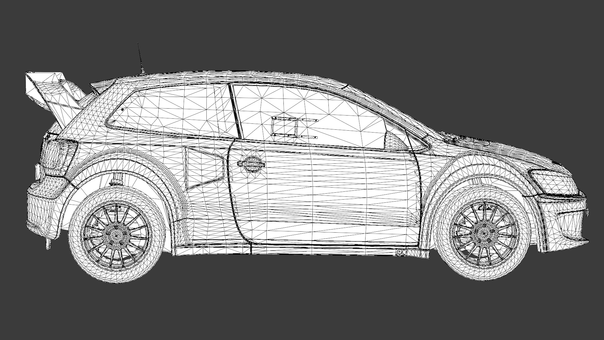 Volkswagen Polo R WRX 3D Model Rallycross Race Car Low-poly 3D model_16