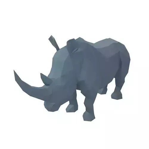 Low Poly Rhinoceros Statue v1 001