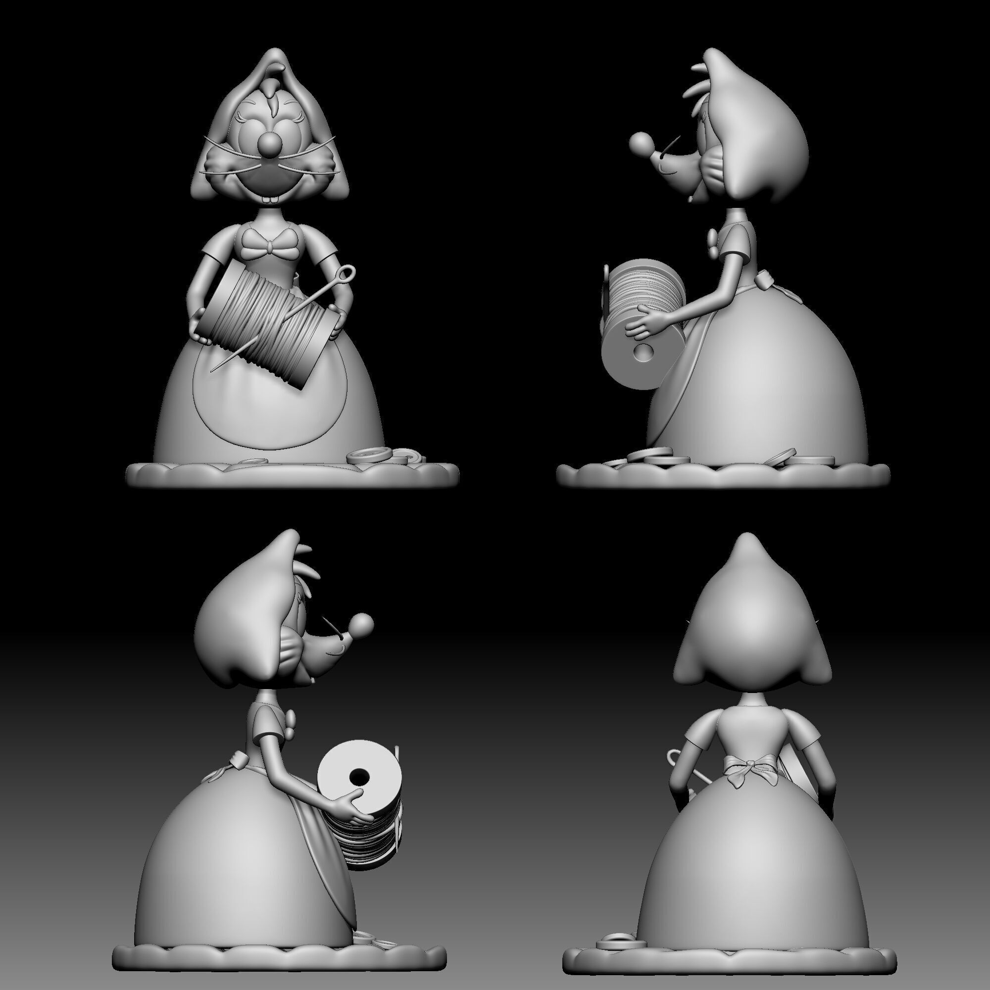 Mouse - Perla - Cinderella - 010 3D print model_9