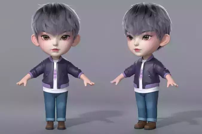 Cartoon cute and cool boy