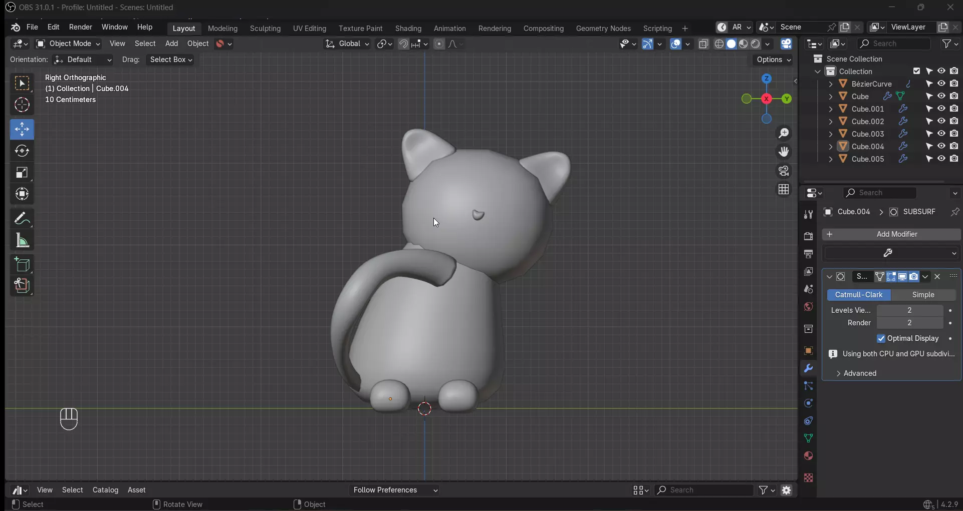 Simple Practice Kitty Free 3D model