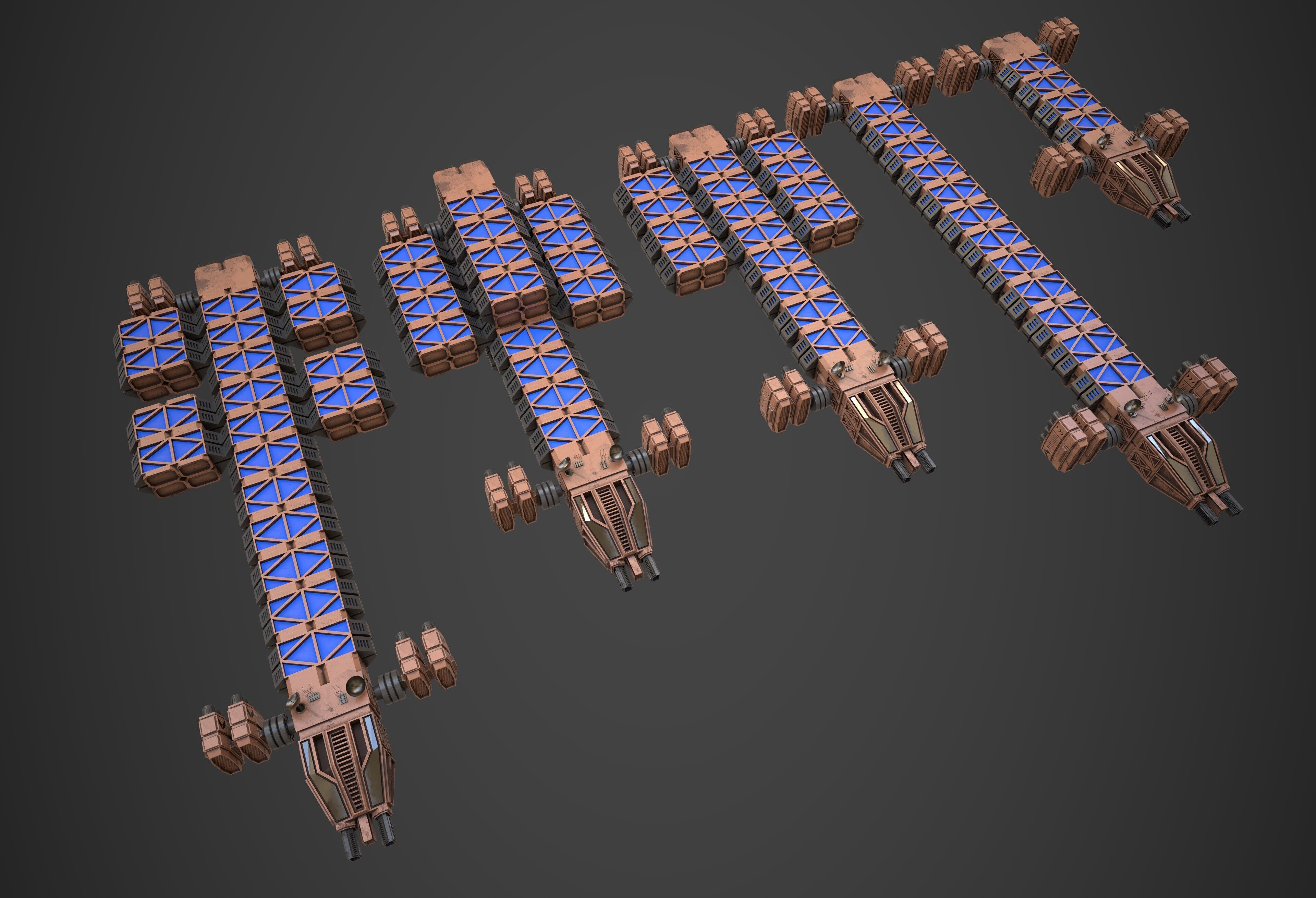 Modular Spaceship Five 3D model_6