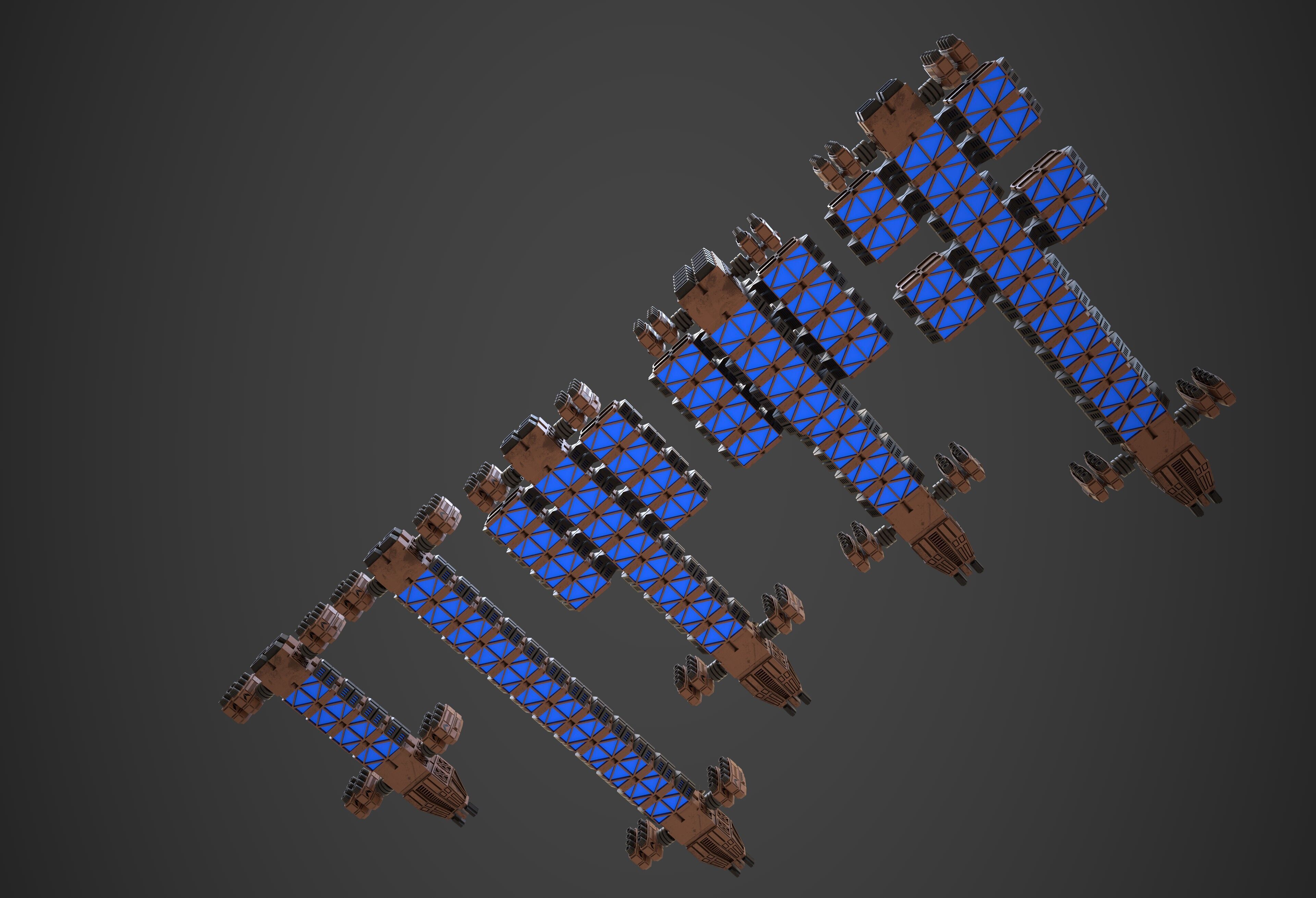 Modular Spaceship Five 3D model_9