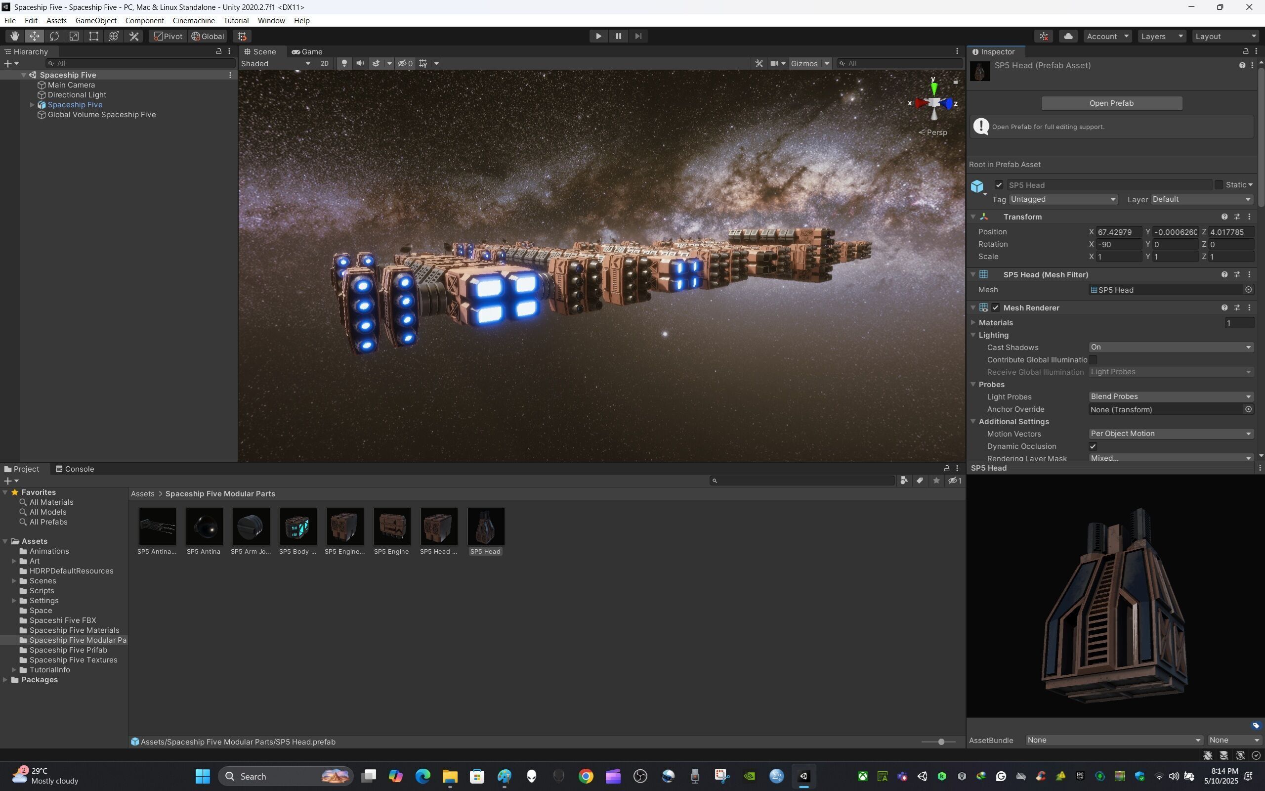 Modular Spaceship Five 3D model_14