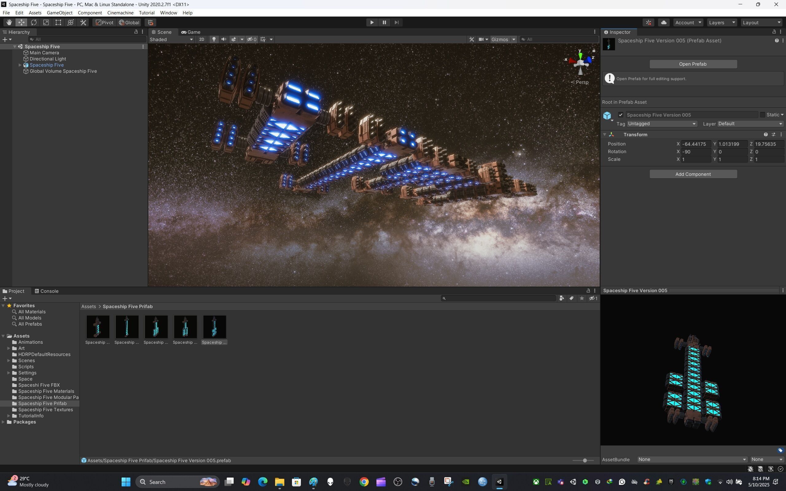 Modular Spaceship Five 3D model_15