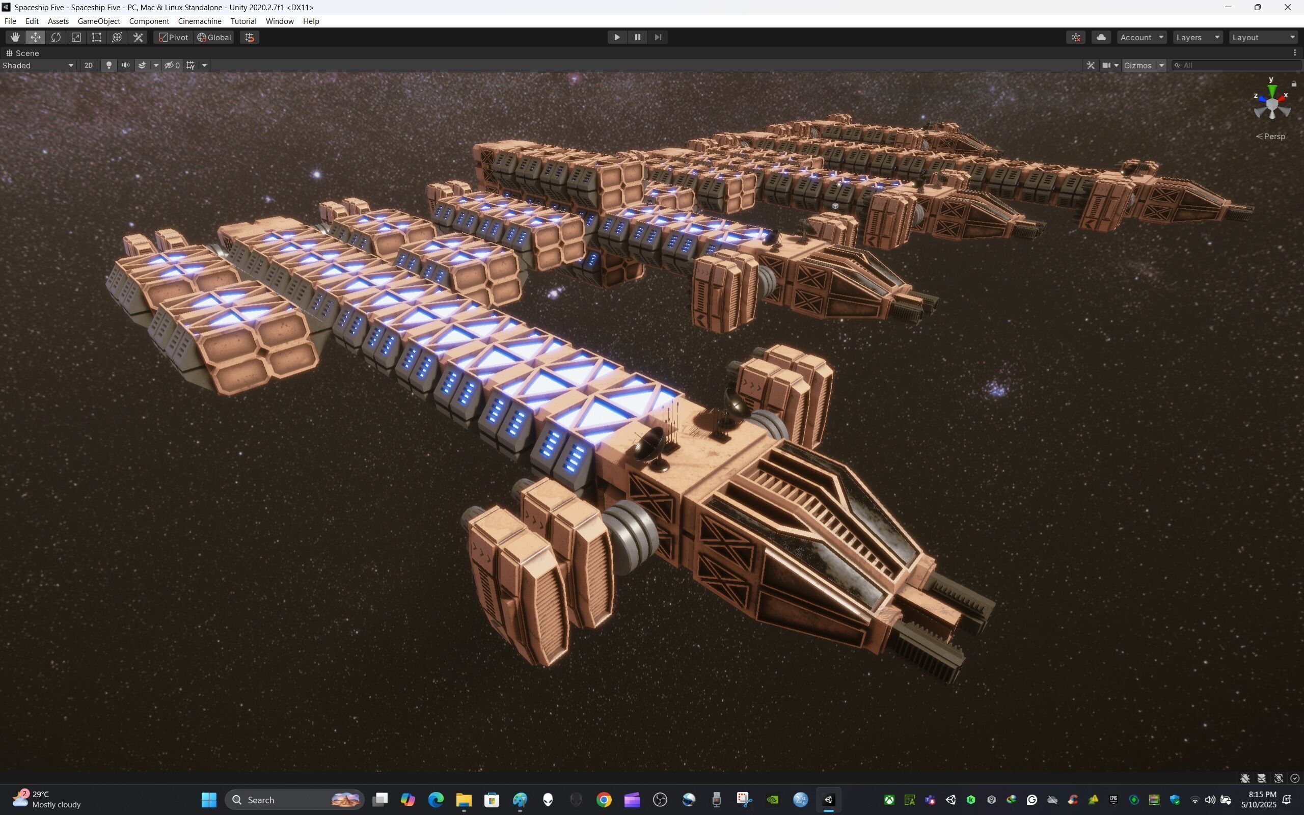 Modular Spaceship Five 3D model_16