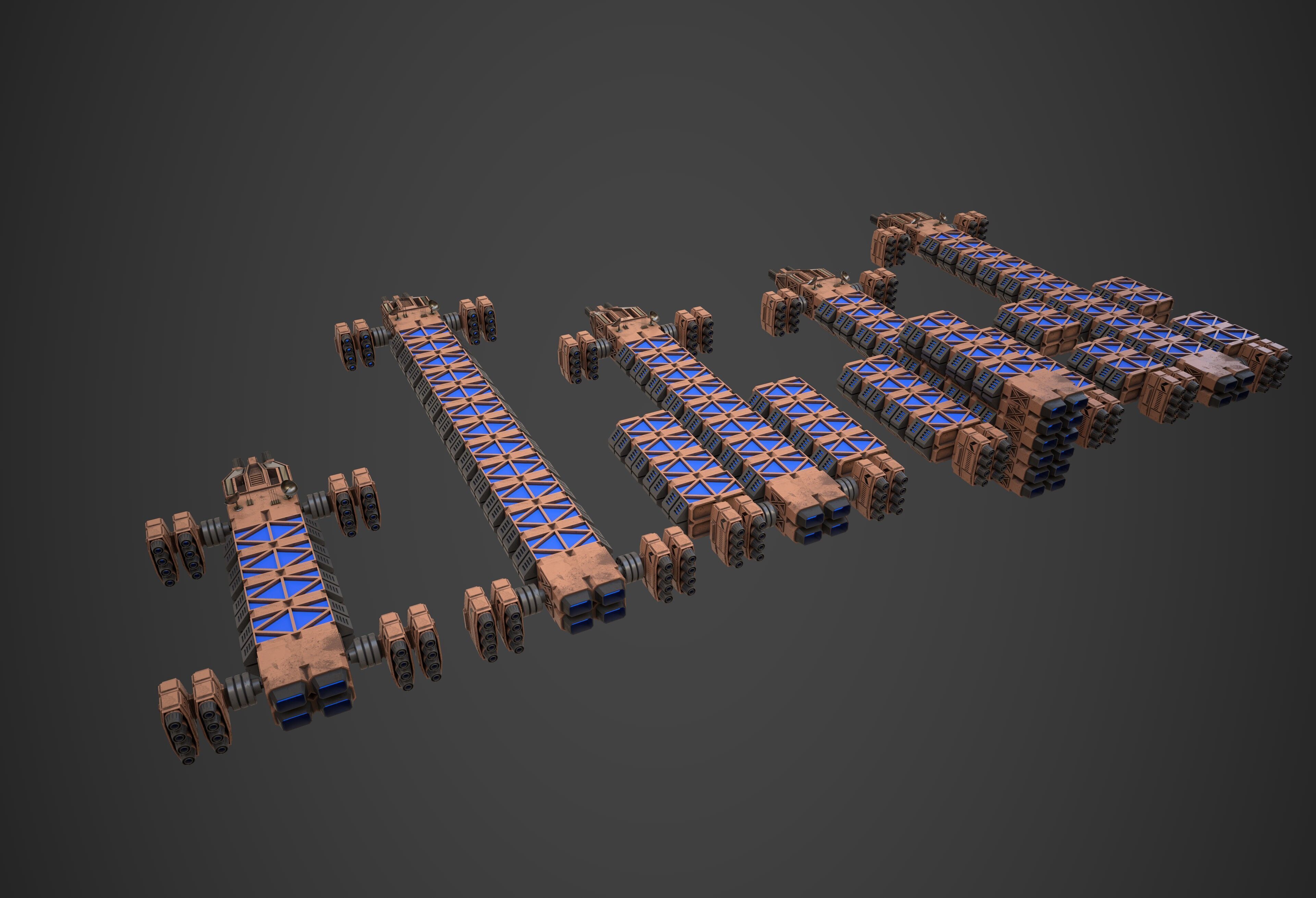 Modular Spaceship Five 3D model_8