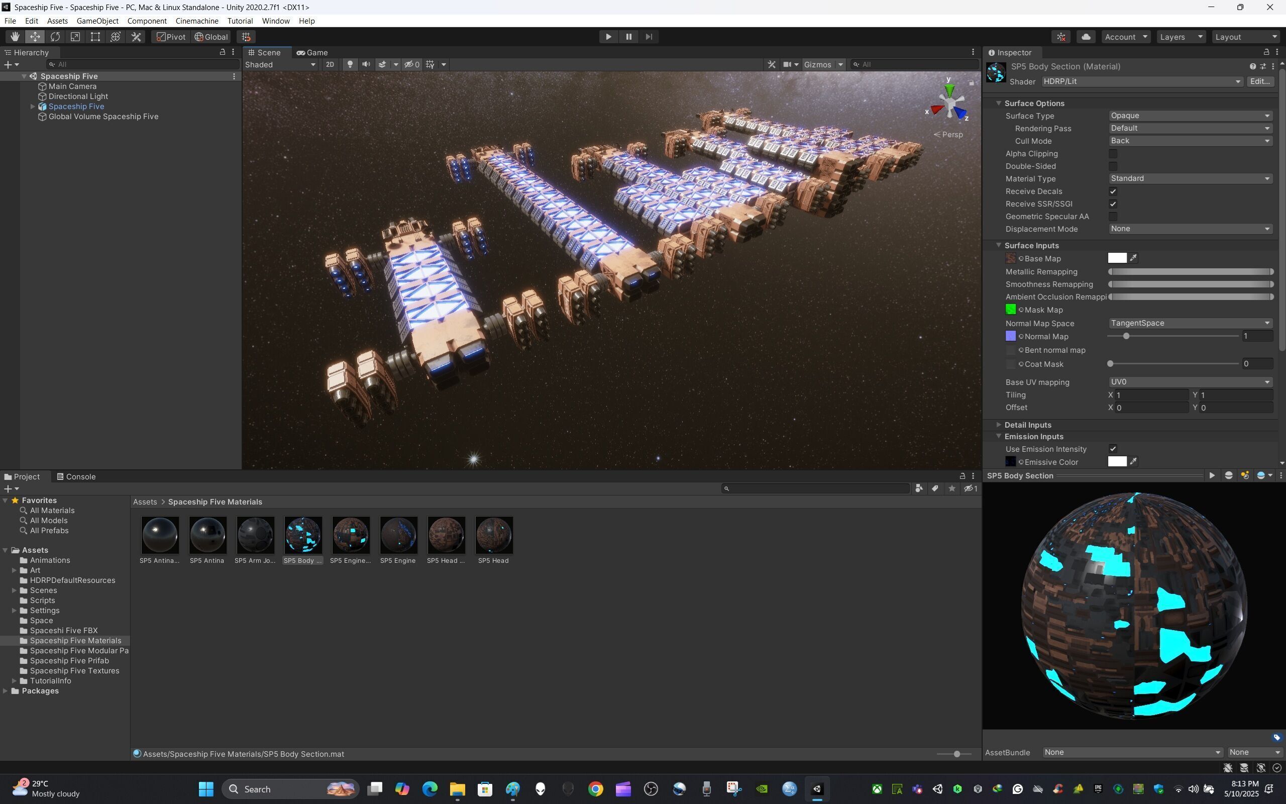 Modular Spaceship Five 3D model_13