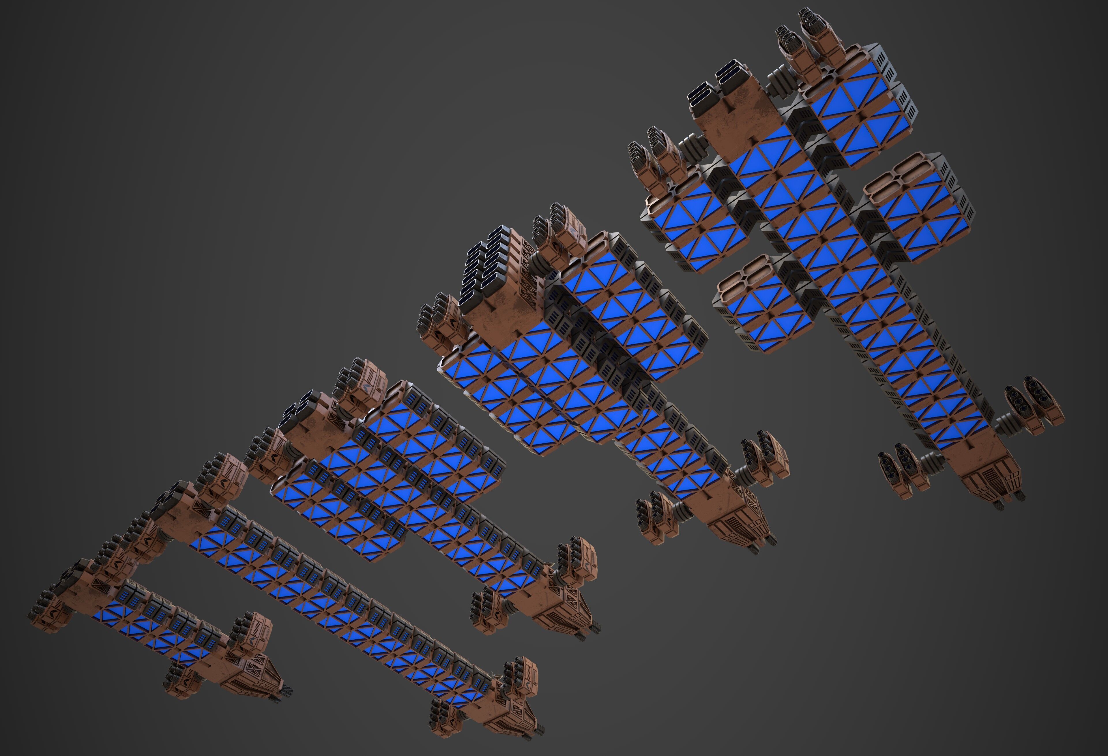 Modular Spaceship Five 3D model_5
