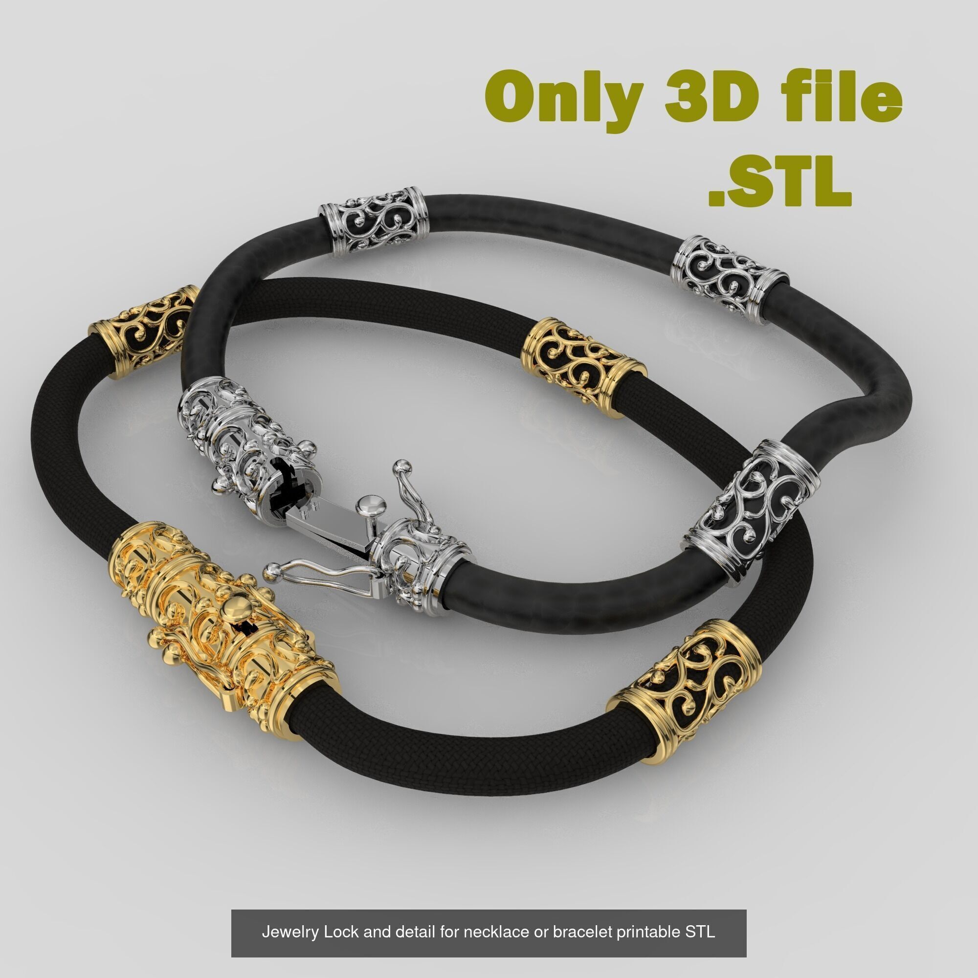 12 Jewelry Lock CLASPS and several links STL ready to Print 3D Model Collection_14