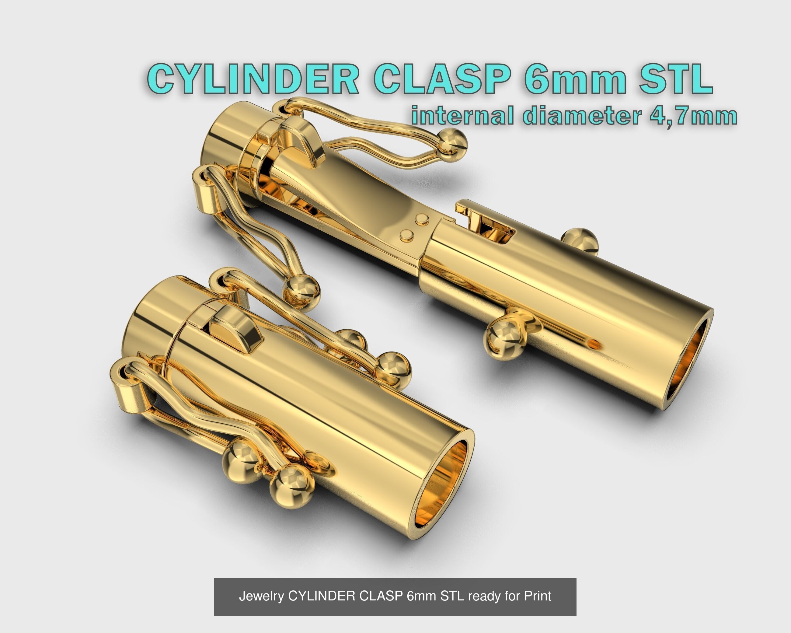 12 Jewelry Lock CLASPS and several links STL ready to Print 3D Model Collection_3