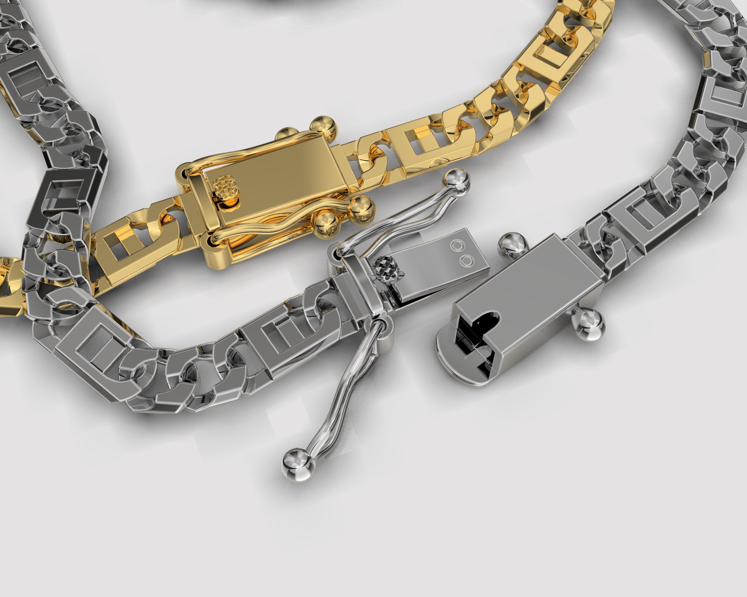 12 Jewelry Lock CLASPS and several links STL ready to Print 3D Model Collection_18