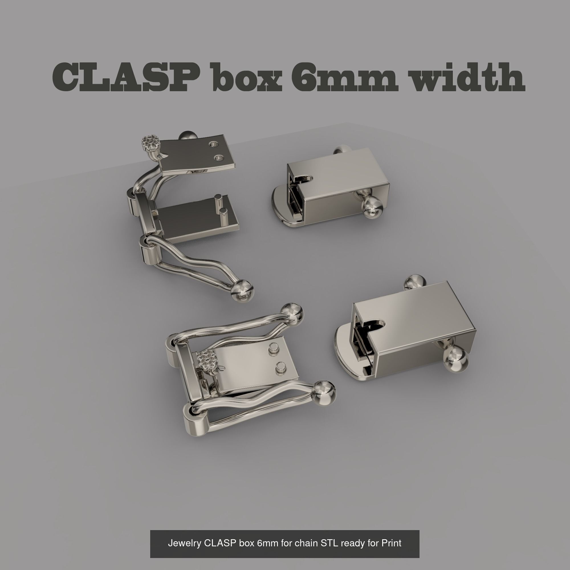 12 Jewelry Lock CLASPS and several links STL ready to Print 3D Model Collection_5
