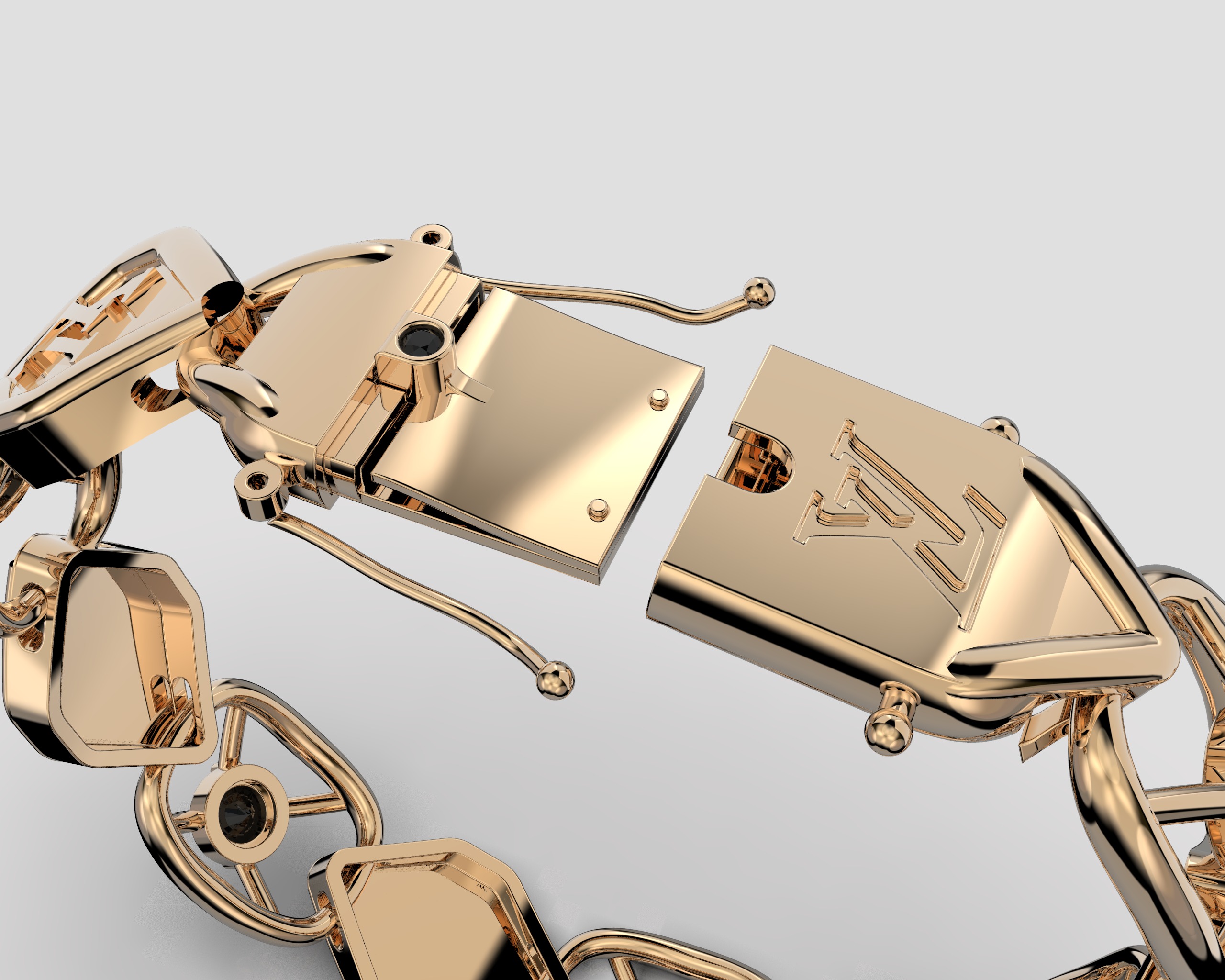 12 Jewelry Lock CLASPS and several links STL ready to Print 3D Model Collection_17