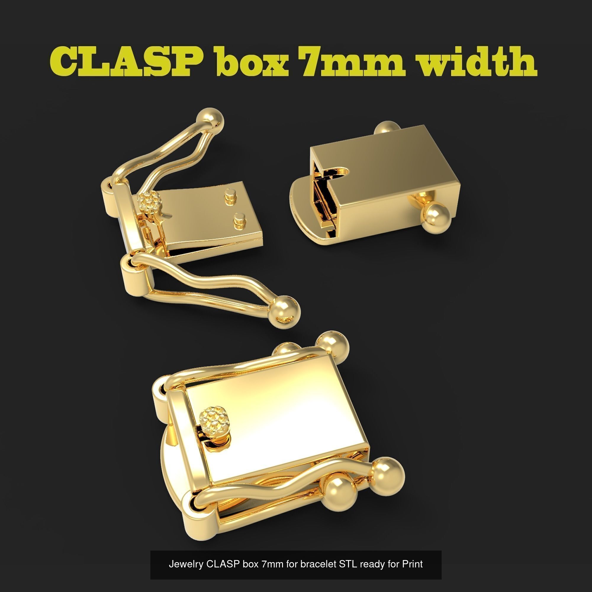 12 Jewelry Lock CLASPS and several links STL ready to Print 3D Model Collection_4