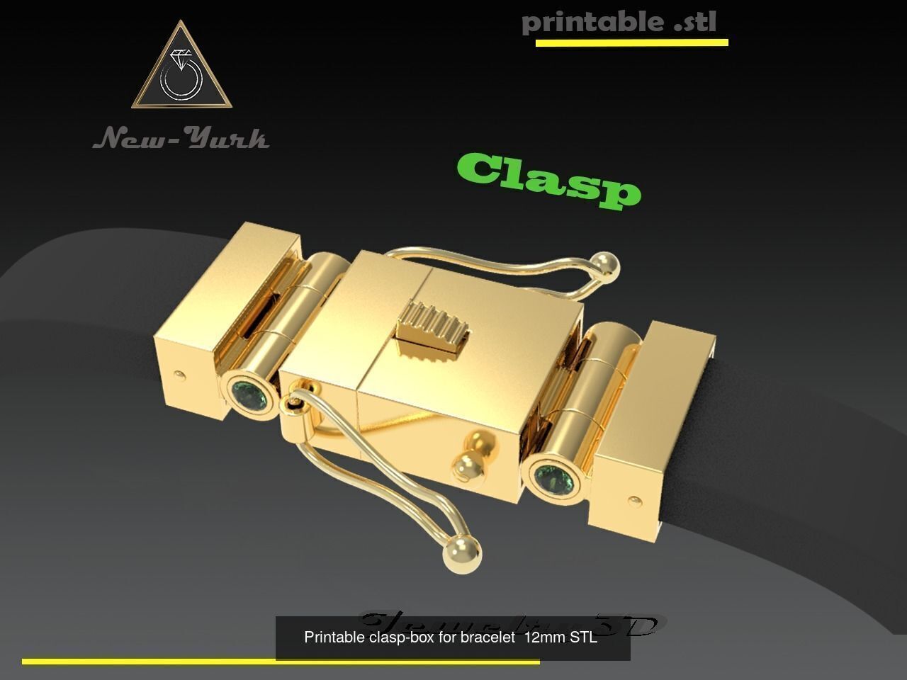 12 Jewelry Lock CLASPS and several links STL ready to Print 3D Model Collection_11
