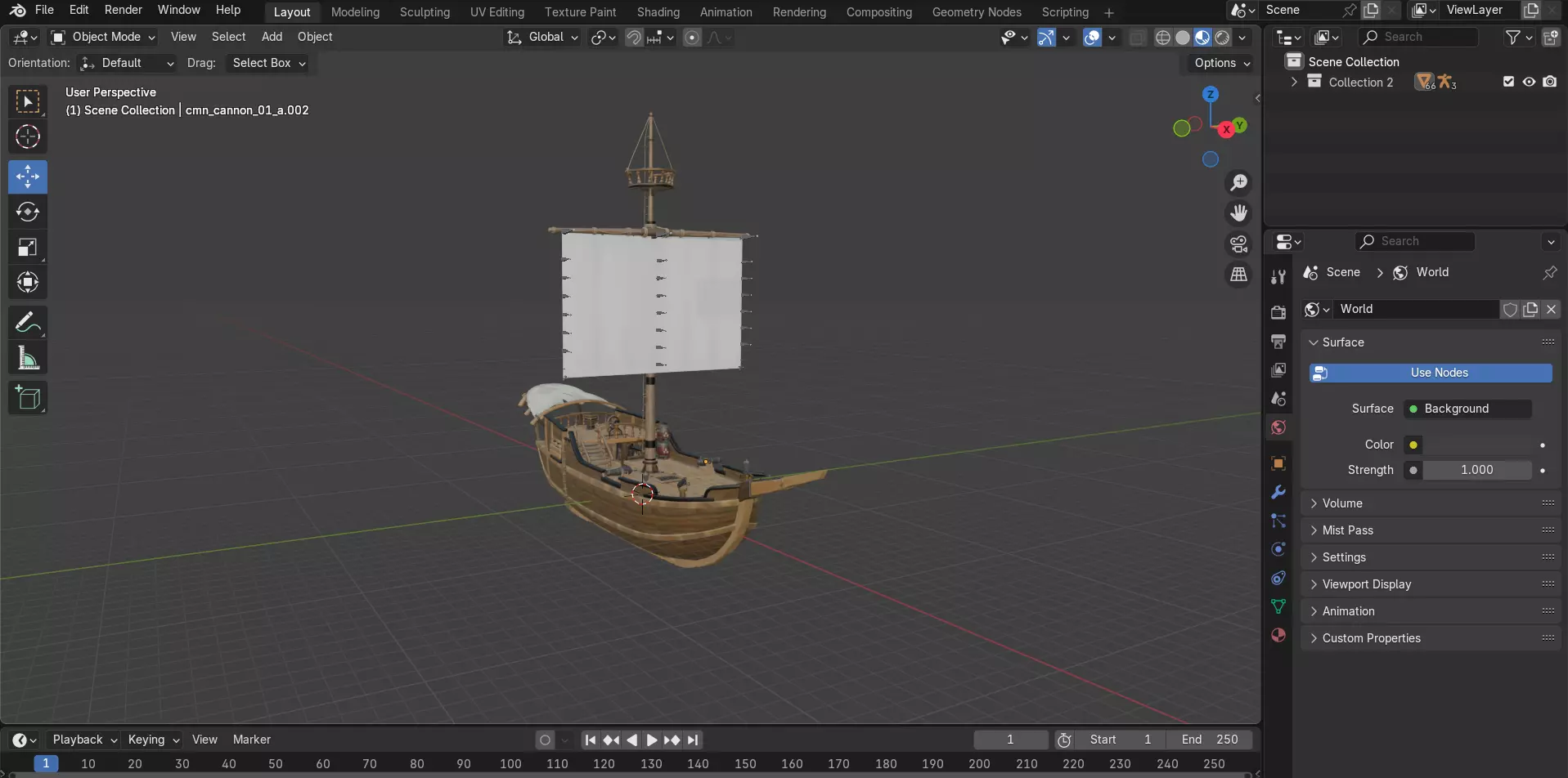 Sea of Thieves Sloop Hand-Built Texturized and Fully Functional 3D model_0