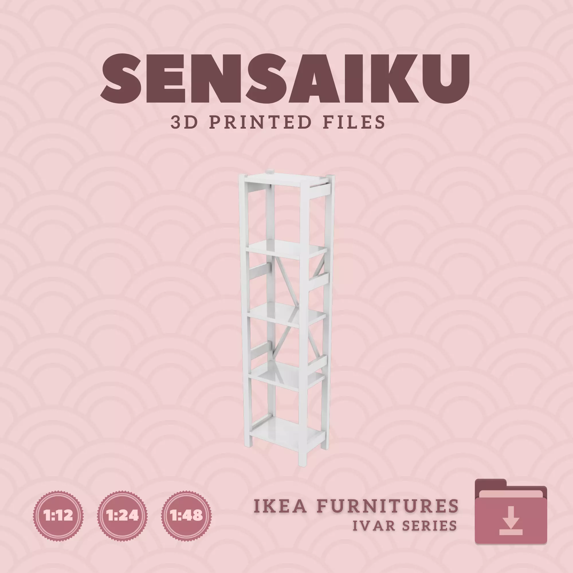 IVAR Shelf Unit V1 18 In for Mini Dollhouse - IKEA - 3D Print 3D print model