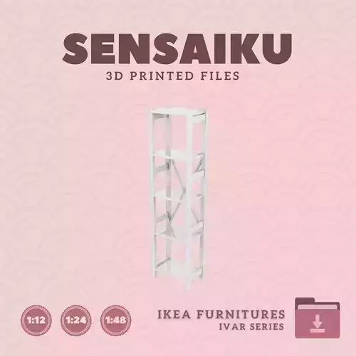 IVAR Shelf Unit V1 18 In for Mini Dollhouse - IKEA - 3D Print