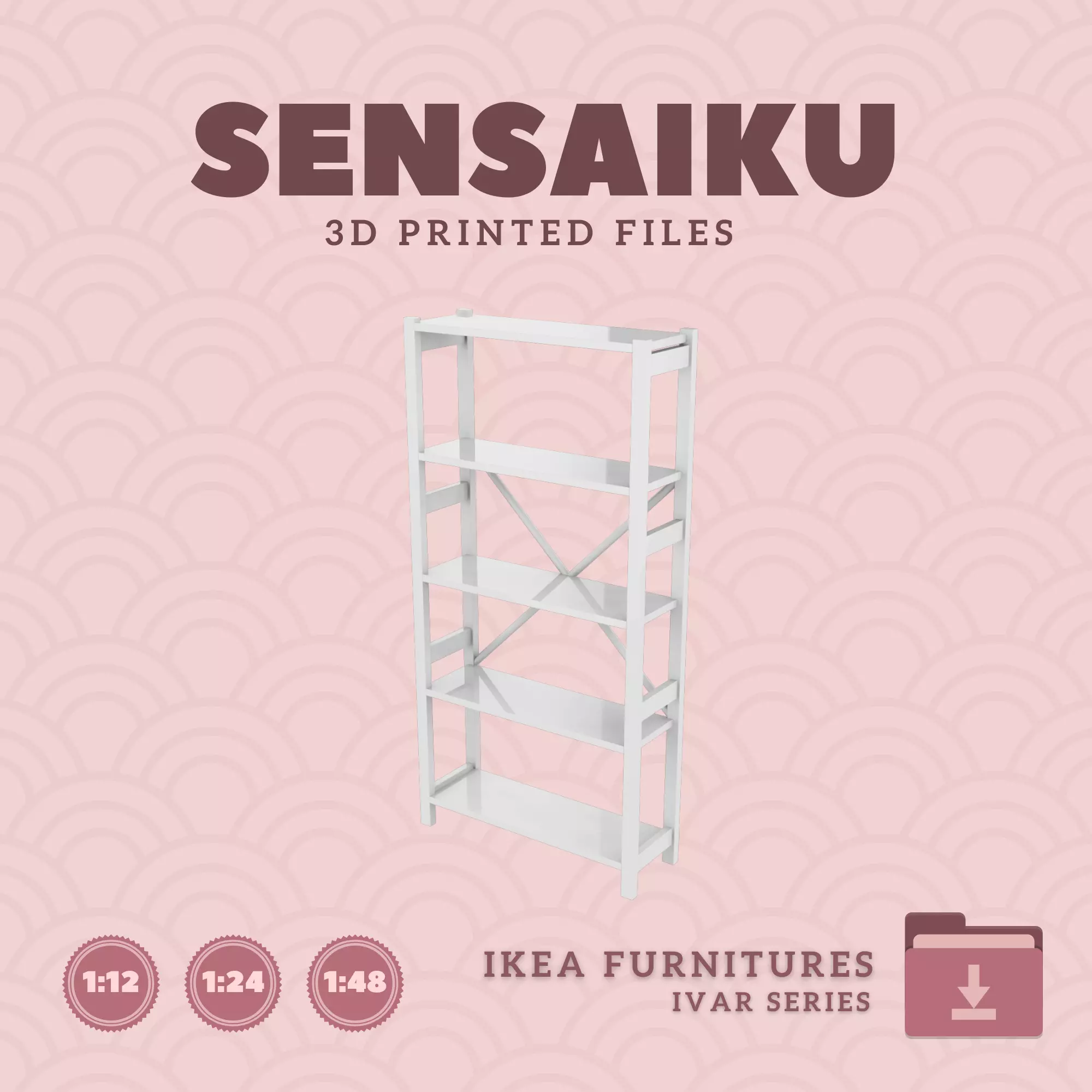 IVAR Shelf Unit V2 35 In for Dollhouse - IKEA - 3D Print 3D print model