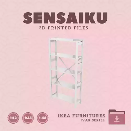 IVAR Shelf Unit V2 35 In for Dollhouse - IKEA - 3D Print