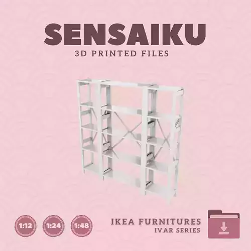 IVAR Shelf Unit V3 for Dollhouse - IKEA - 3D Print