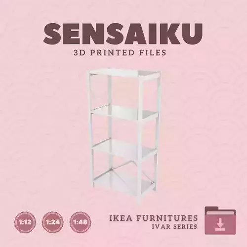 IVAR Shelving Unit for Miniature Dollhouse - IKEA - 3D Print 3D print model