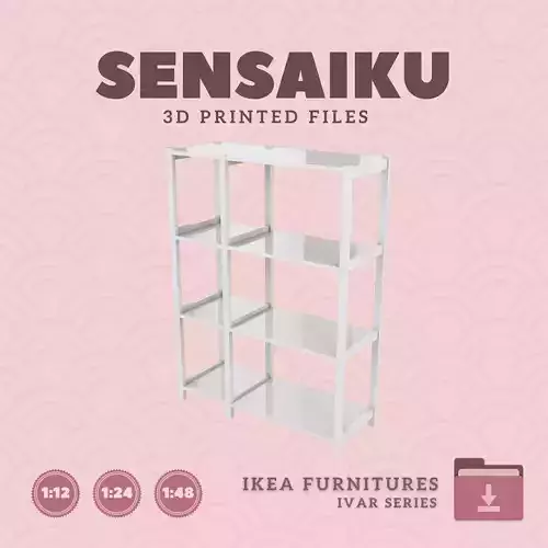 IVAR Shelving Unit for Miniature Dollhouse - IKEA - 3D Print 3D print model