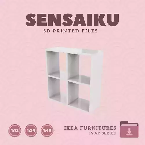 IVAR Shelf Unit V4 31 In for Dollhouse - IKEA - 3D Print