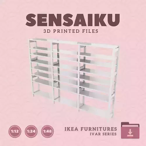 IVAR Shelf Unit V5 102 In for Dollhouse - IKEA - 3D Print