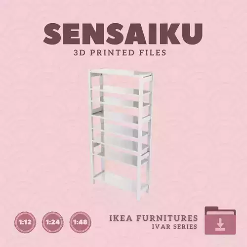 IVAR Shelf Unit V6 35 In for Dollhouse - IKEA - 3D Print