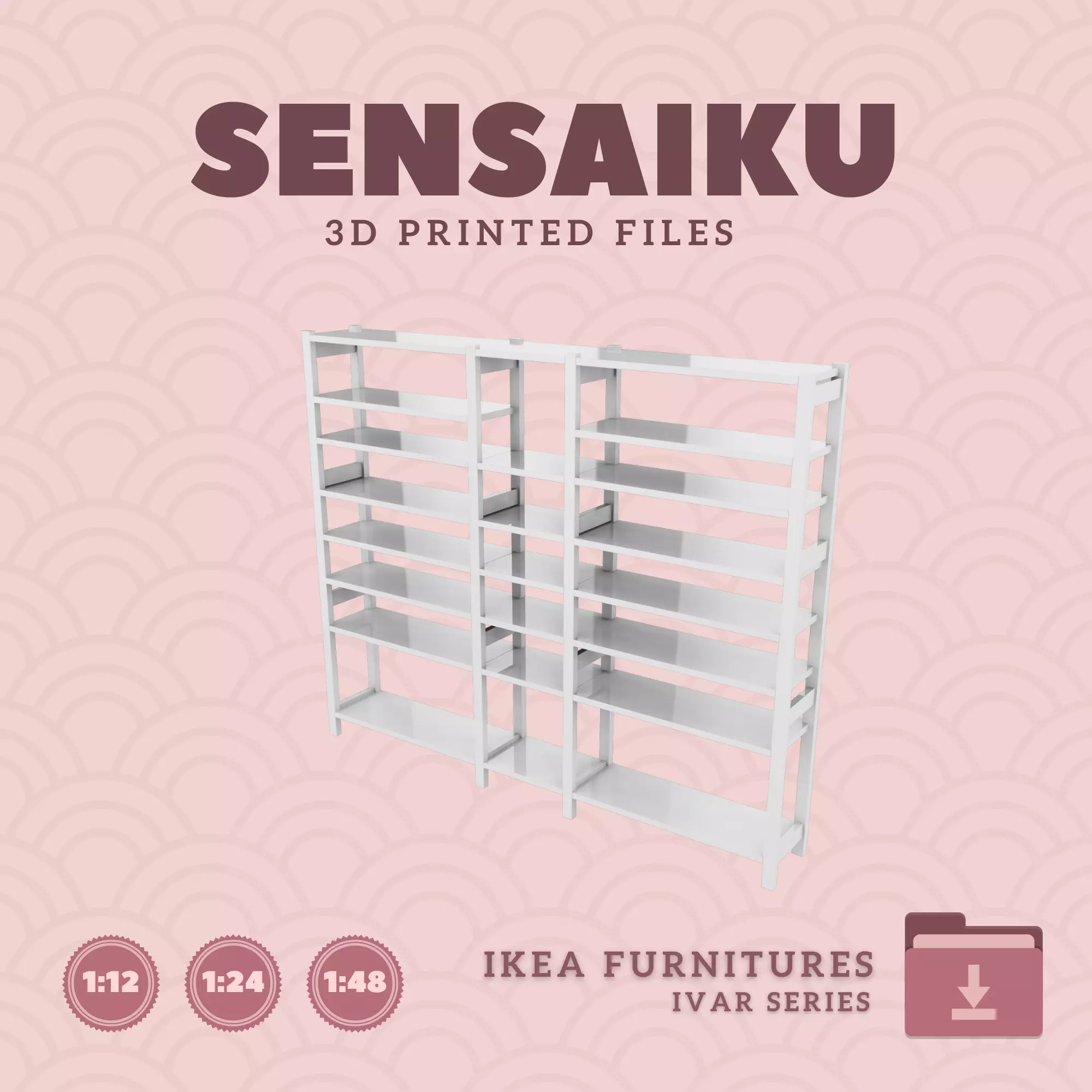 IVAR Shelf Unit V8 86 In for Dollhouse - IKEA - 3D Print 3D print model