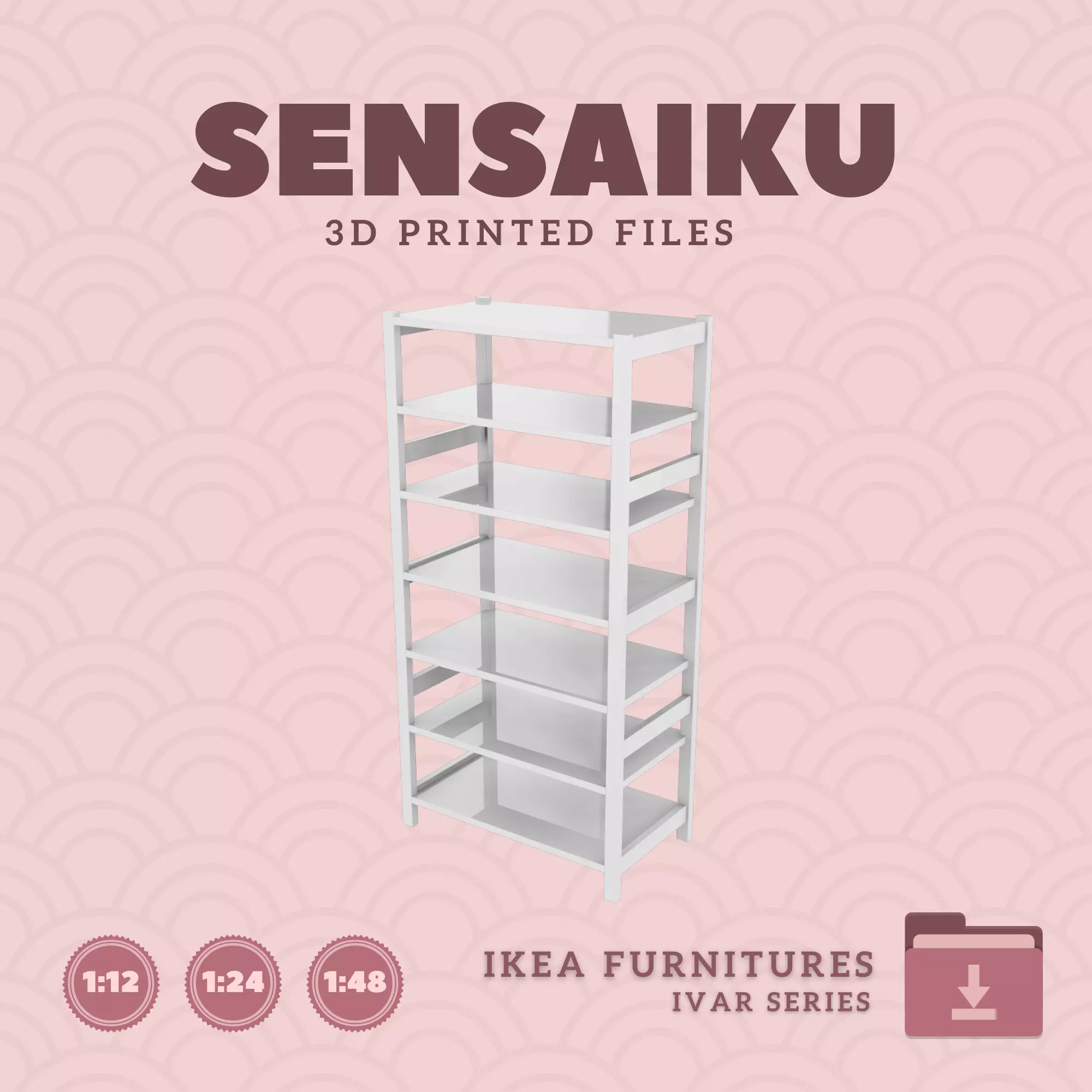 IVAR Shelving Unit V11 for Miniature Dollhouse - IKEA - 3D Print 3D print model