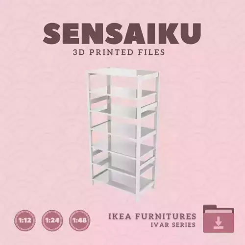 IVAR Shelving Unit V11 for Miniature Dollhouse - IKEA - 3D Print 3D print model