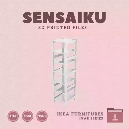 IVAR Shelving Unit V13 for Miniature Dollhouse - IKEA - 3D Print 3D print model