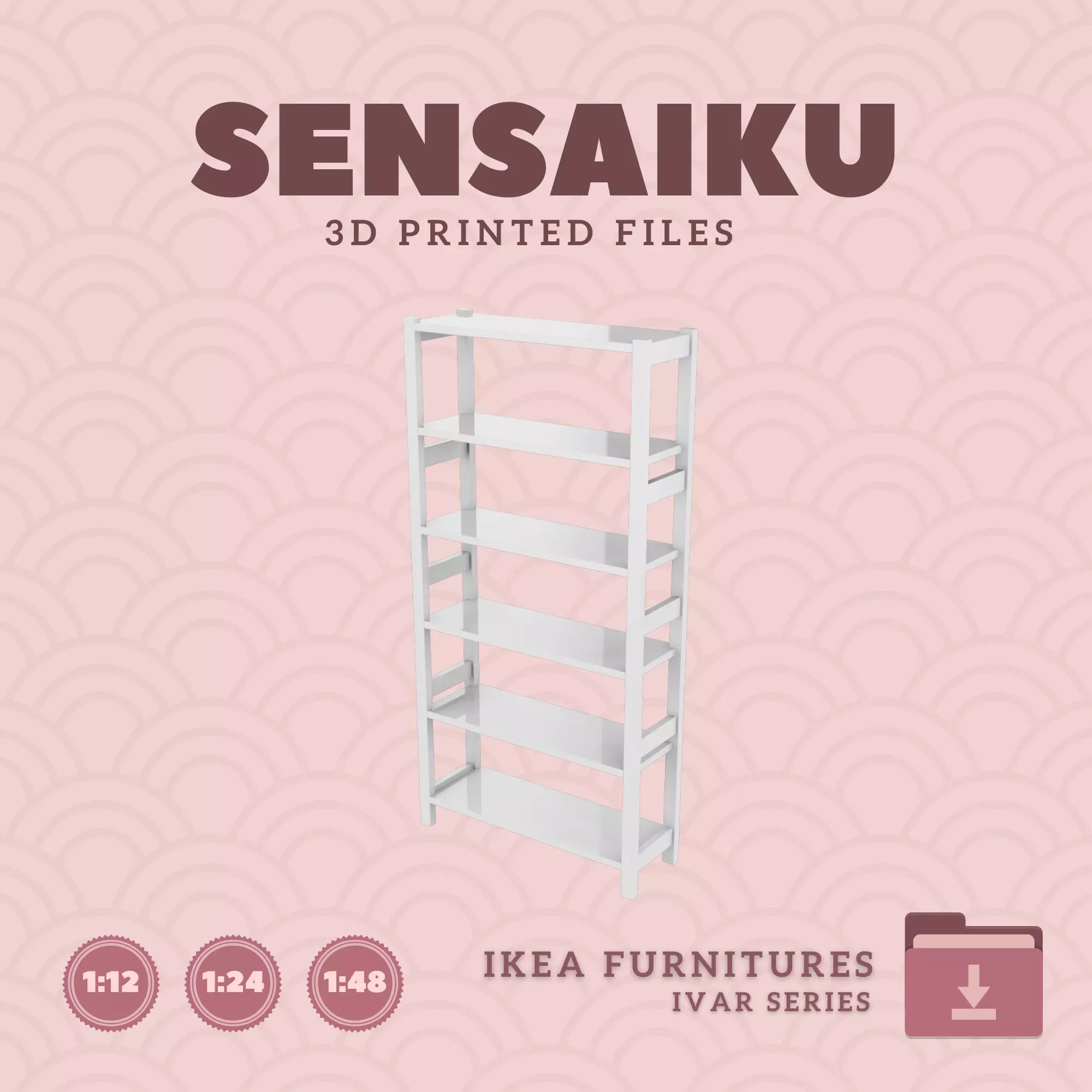 IVAR Shelving Unit V14 for Miniature Dollhouse - IKEA - 3D Print 3D print model