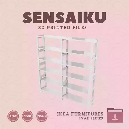 IVAR Shelving Unit V15 for Miniature Dollhouse - IKEA - 3D Print 3D print model