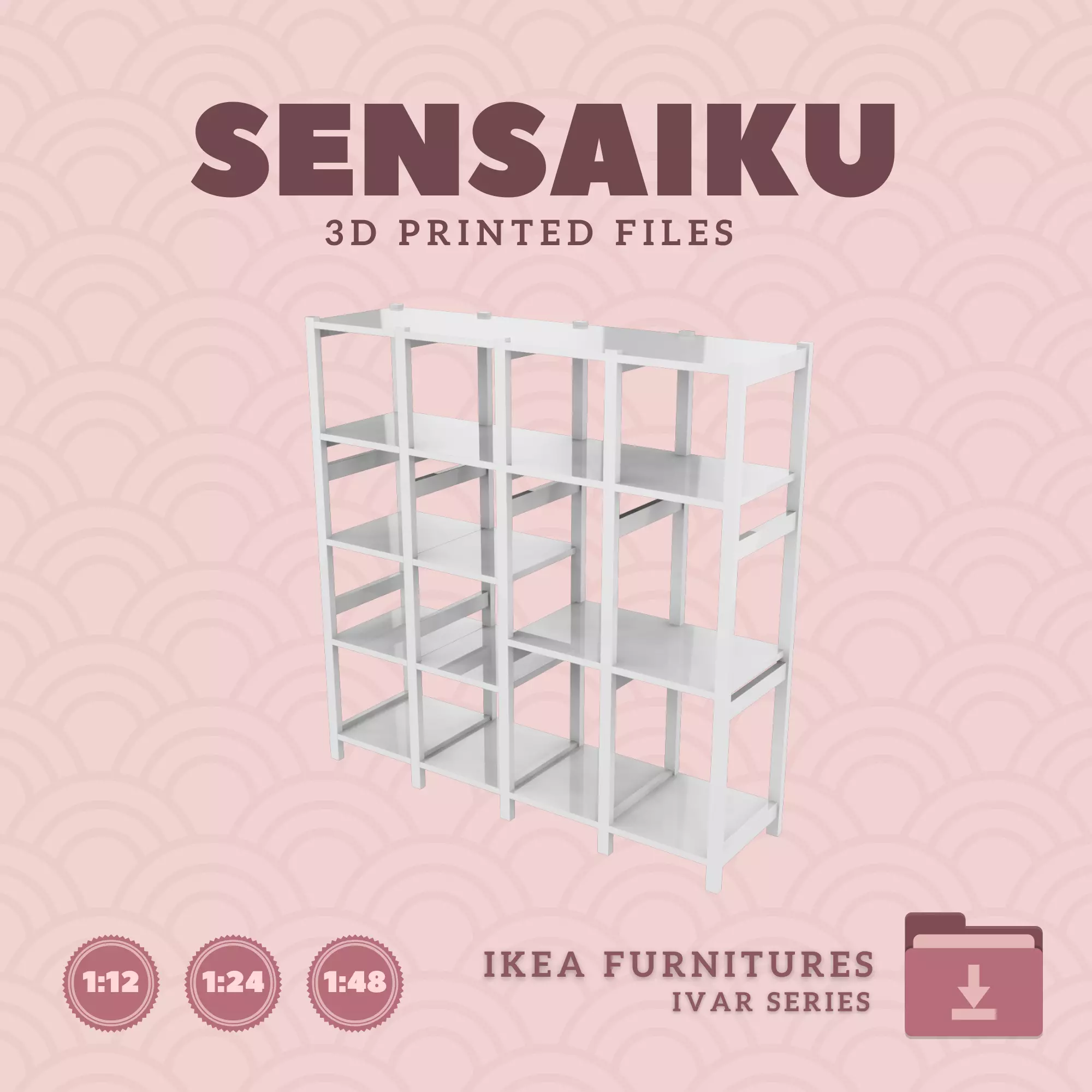 IVAR Shelving Unit V17 for Dollhouse - IKEA - 3D Print 3D print model