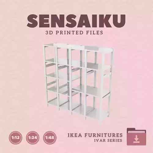 IVAR Shelving Unit V17 for Dollhouse - IKEA - 3D Print 3D print model