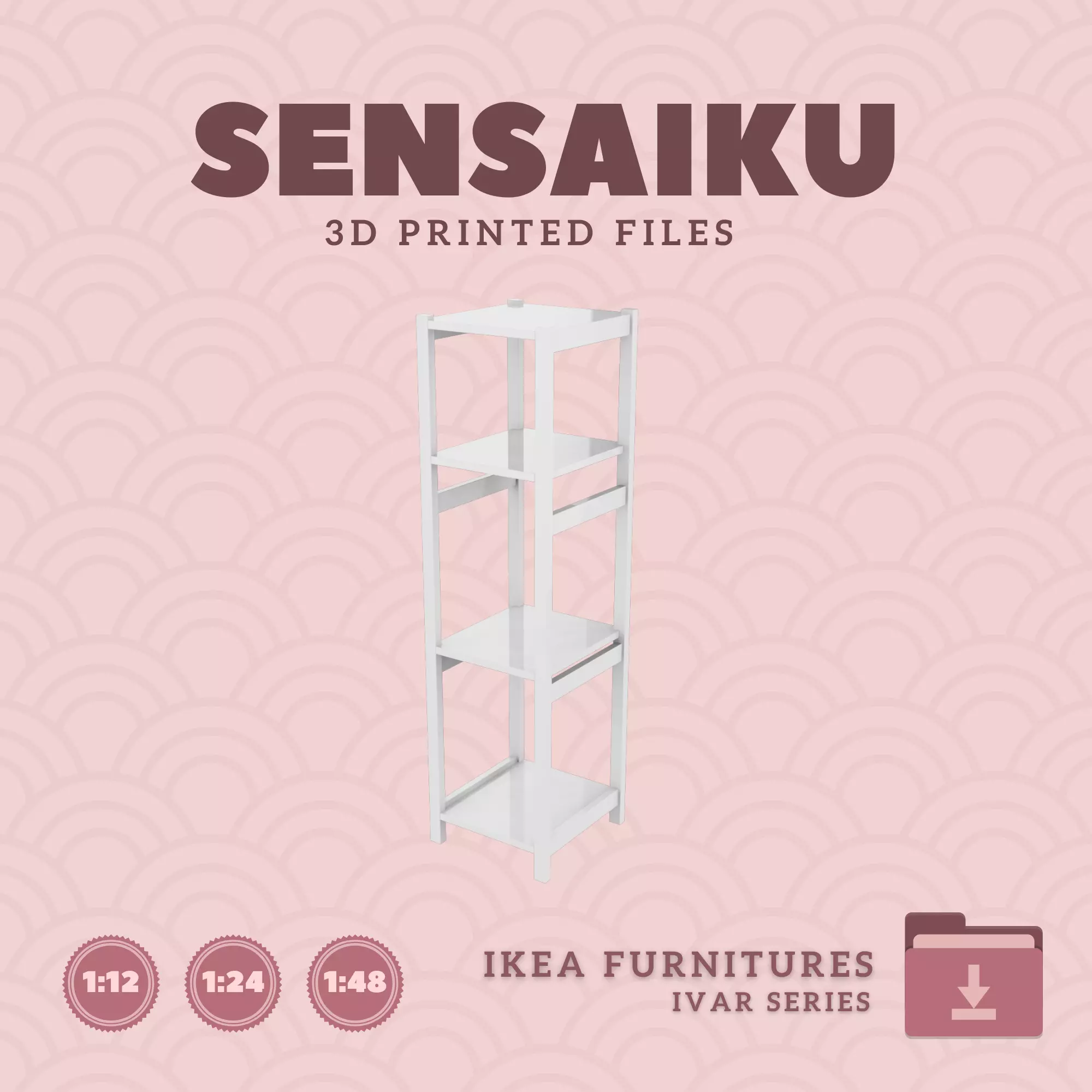 IVAR Shelving Unit V18 for Dollhouse - IKEA - 3D Print 3D print model
