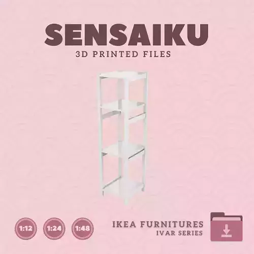 IVAR Shelving Unit V18 for Dollhouse - IKEA - 3D Print 3D print model
