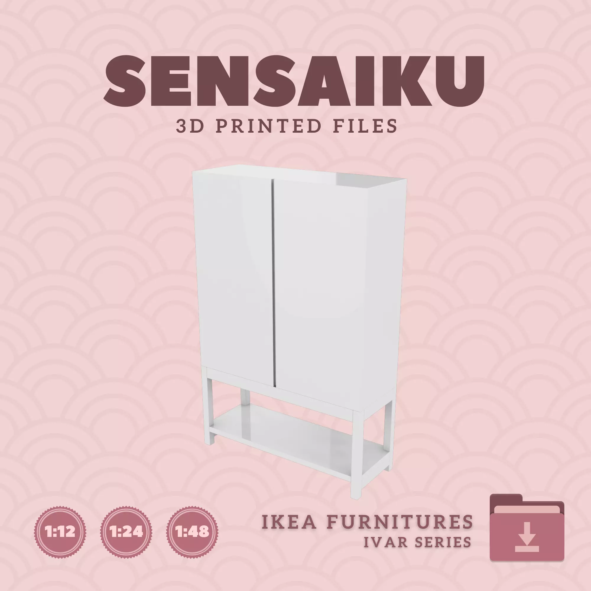 IVAR Shelf unit V20 with Cabinet for Dollhouse - IKEA - 3D Print 3D print model