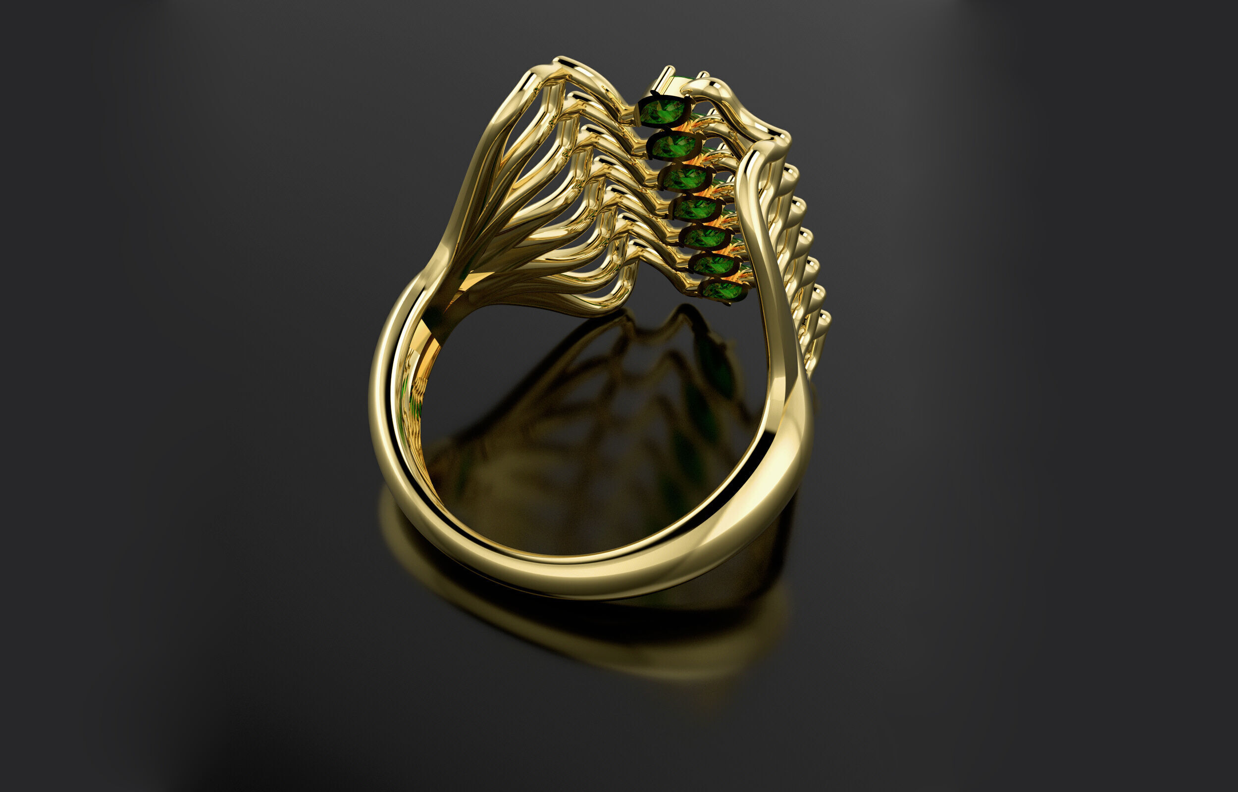 Wedding ring 3D print model_15
