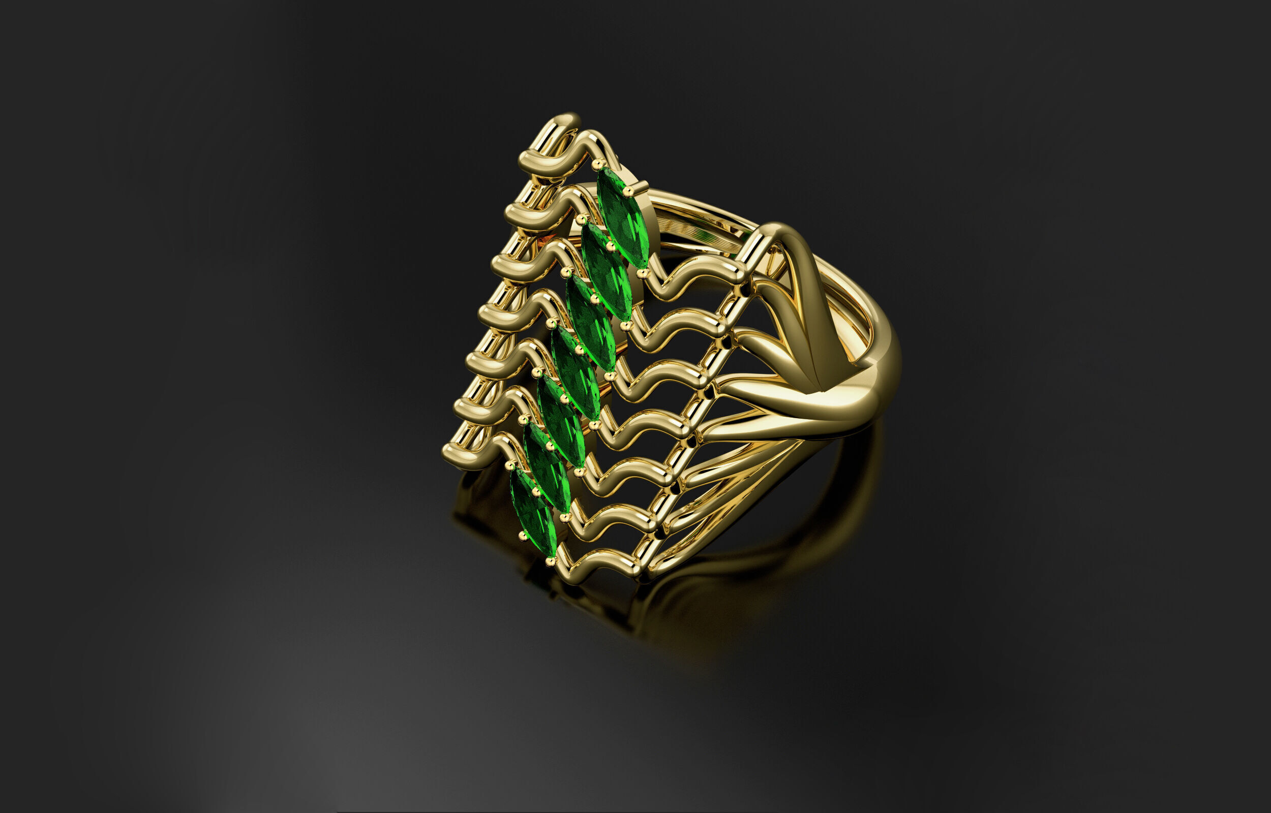 Wedding ring 3D print model_8