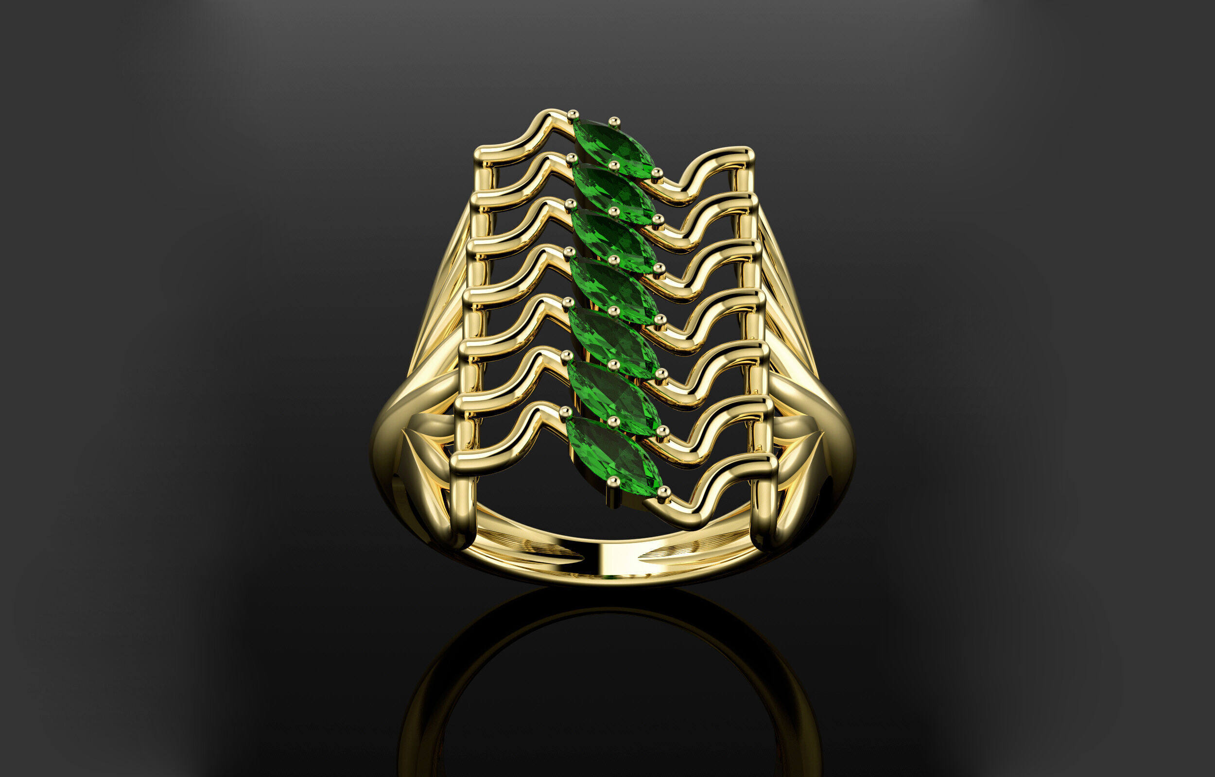 Wedding ring 3D print model_18