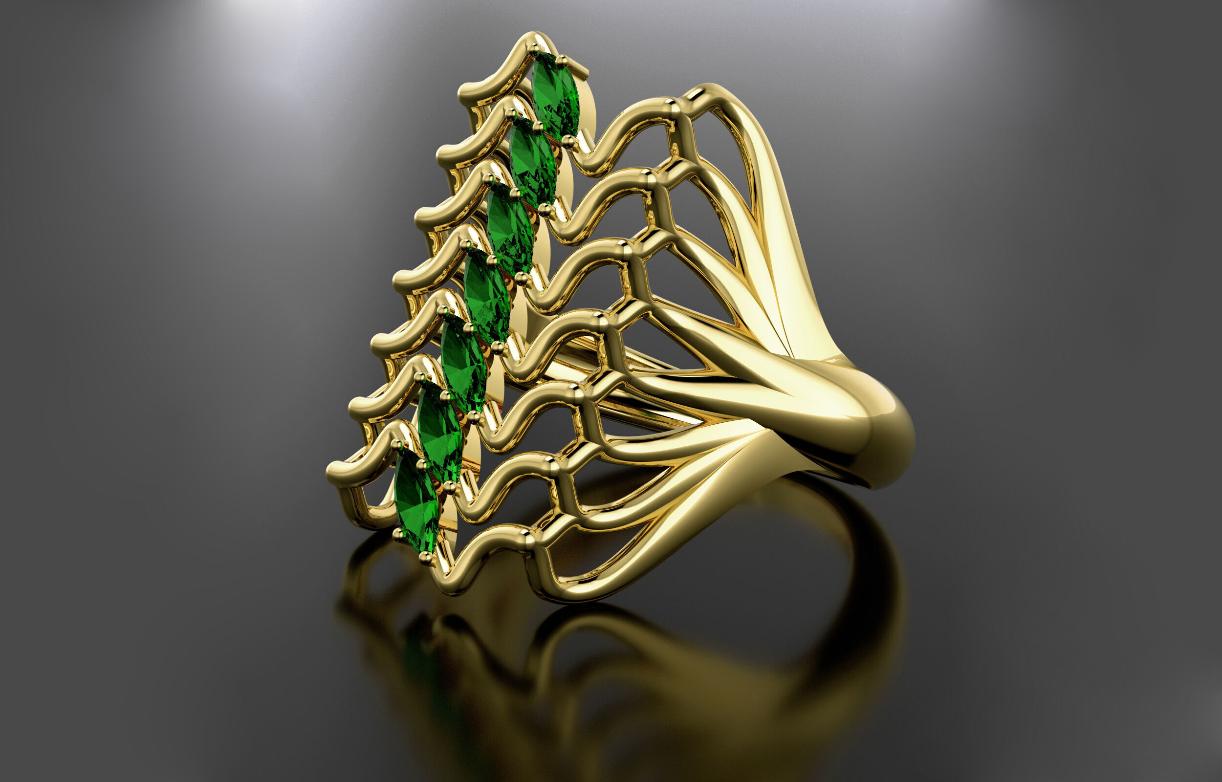 Wedding ring 3D print model_4