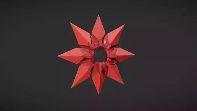 red metallic eight-pointed star symbol