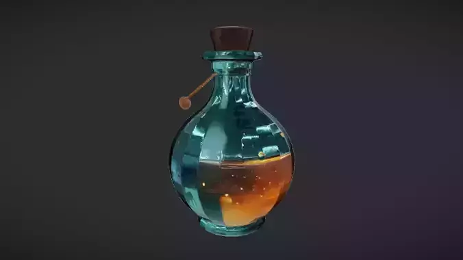 Glass potion bottle with cork stopper